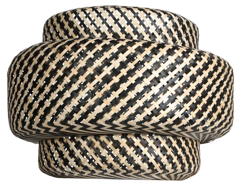 Abat-jour Bambou Anne Lighting K2018BS Ø 53cm Naturel et Noir E27