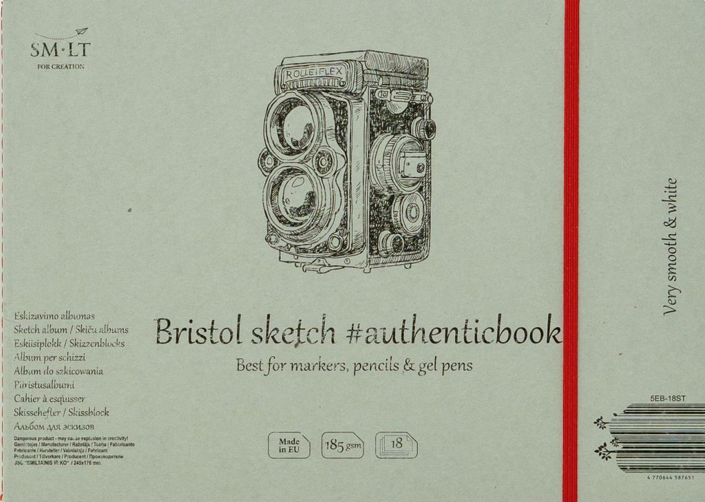 SMLT Album Bristol Zeichenbuch 24,5x17,6 cm 185g 18 Blatt Karton