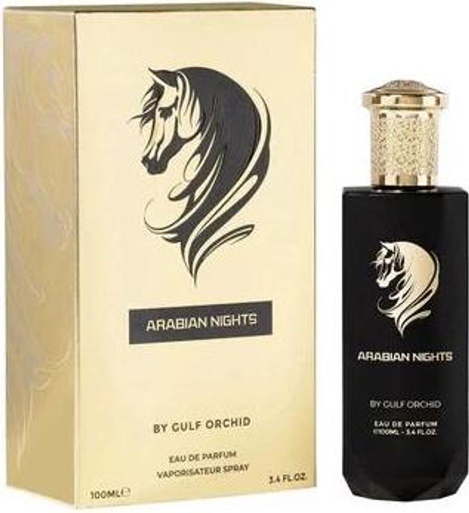 A product shot of a perfume bottle and its box.