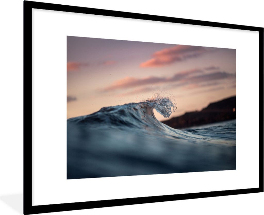 MuchoWow Gerahmtes Poster Meer - Himmel - Golf 90x60 cm - Poster mit Schwarzem Bilderrahmen Wandposter Rahmen Foto Bilder - Wanddekoration - Fotos