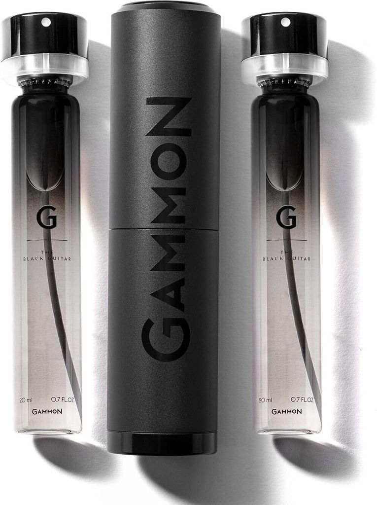 GAMMON Black Notes Parfum Starter-Set G (2x20 ml), das aromatisch-fruchtige BLACK GUITAR Herren Parfum, Fougère Duft für Männer mit 20 prozent P...