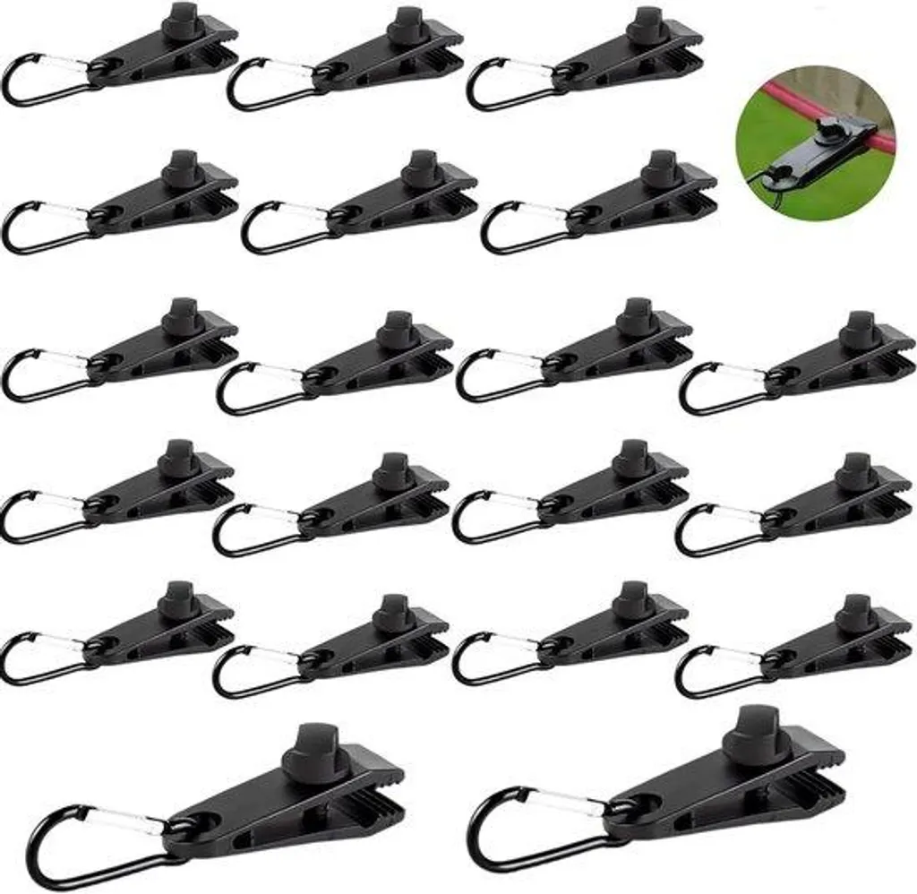 Pinces de fixation pour bâche de jardin et tente de camping - 20 pcs