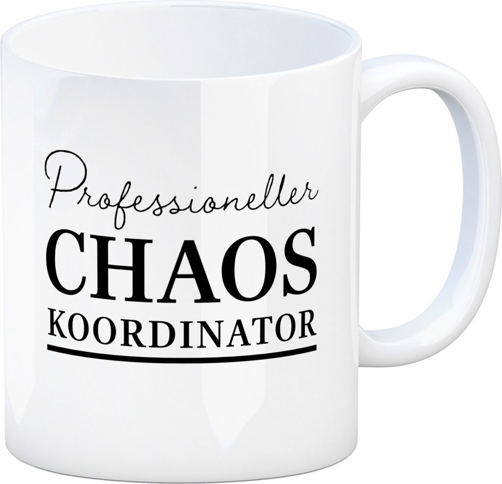 Chef Kaffeebecher mit Spruch Professioneller Chaos Produktbild 