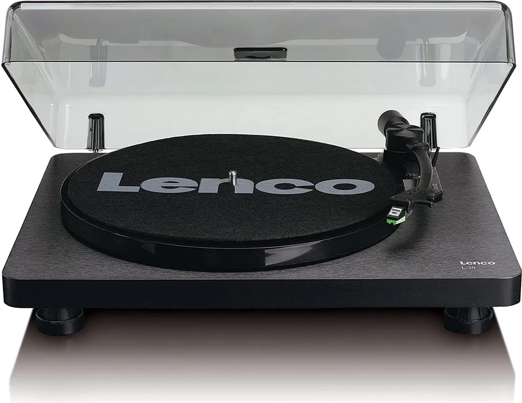 Giradischi Lenco L-30BK: Piatto Audio con Trazione a Cinghia Nero