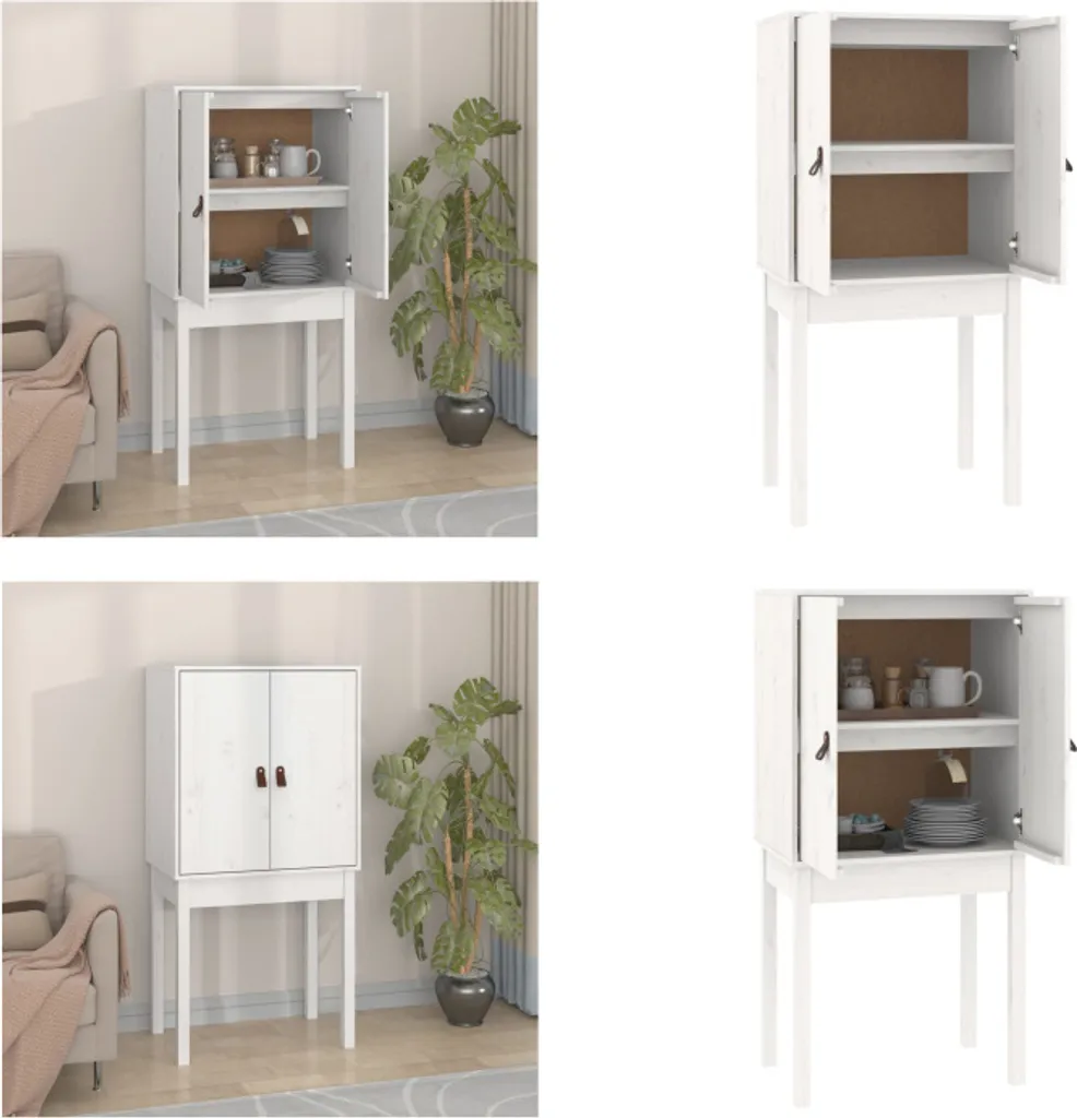 Armadio Bianco in Pino 60x40x120 cm | Credenza Legno Massiccio vidaXL