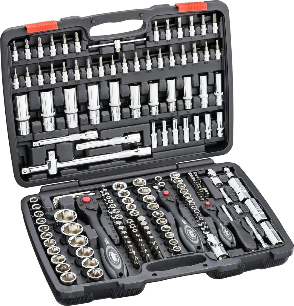 Coffret VIGOR 1/2' Superflach 24 pièces jeu de douilles profil extra plat