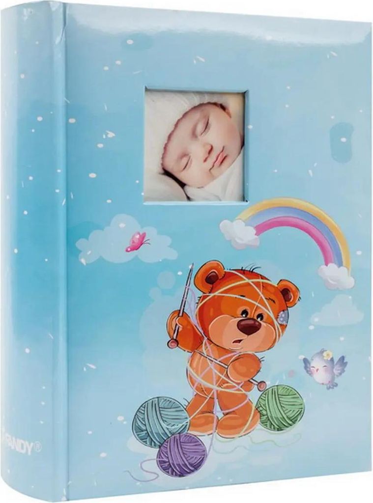 KINDERALBUM, eingenähtes Taschenalbum für 300 Fotos, 10x15 cm, mit der Aufschrift AMUSE 1