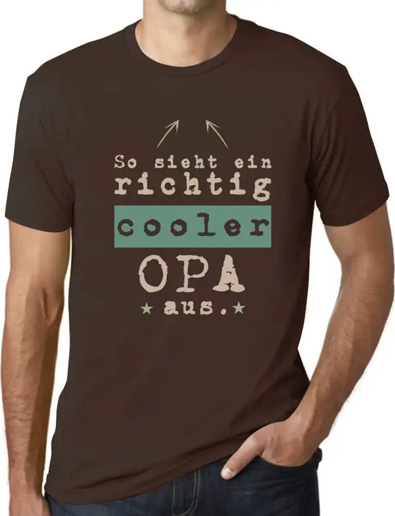Herren Grafik T-Shirt So Sieht Ein Richtig Cooler Opa Aus Öko-Verantwortlich Vintage Jahrgang Kurzarm Lustige Druck Geburtstag Geschenk Mann