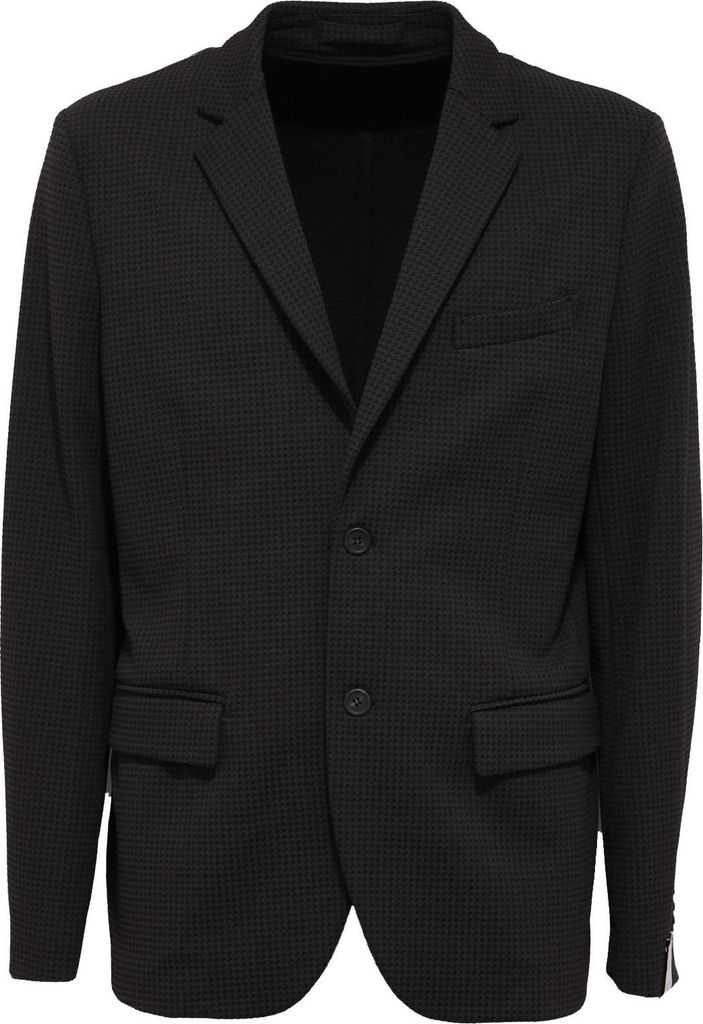 3440AB giacca uomo PAOLO PECORA schwarz/grau micro fantasy knit jacket man