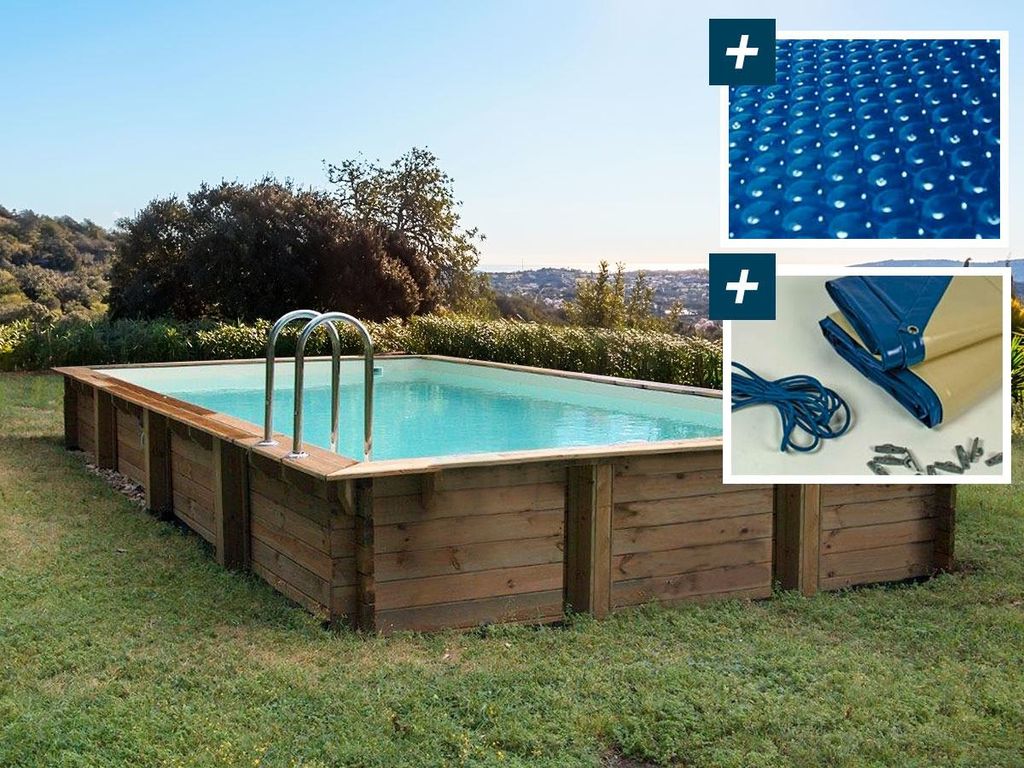 Kit piscina in legno "Murano" - 12,20 x 6,20 x 1,44 m - Immagine del prodotto 