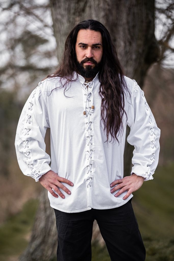 Mittelalterliches Hemd Gustavo aus 100% Baumwolle mit Produktbild 