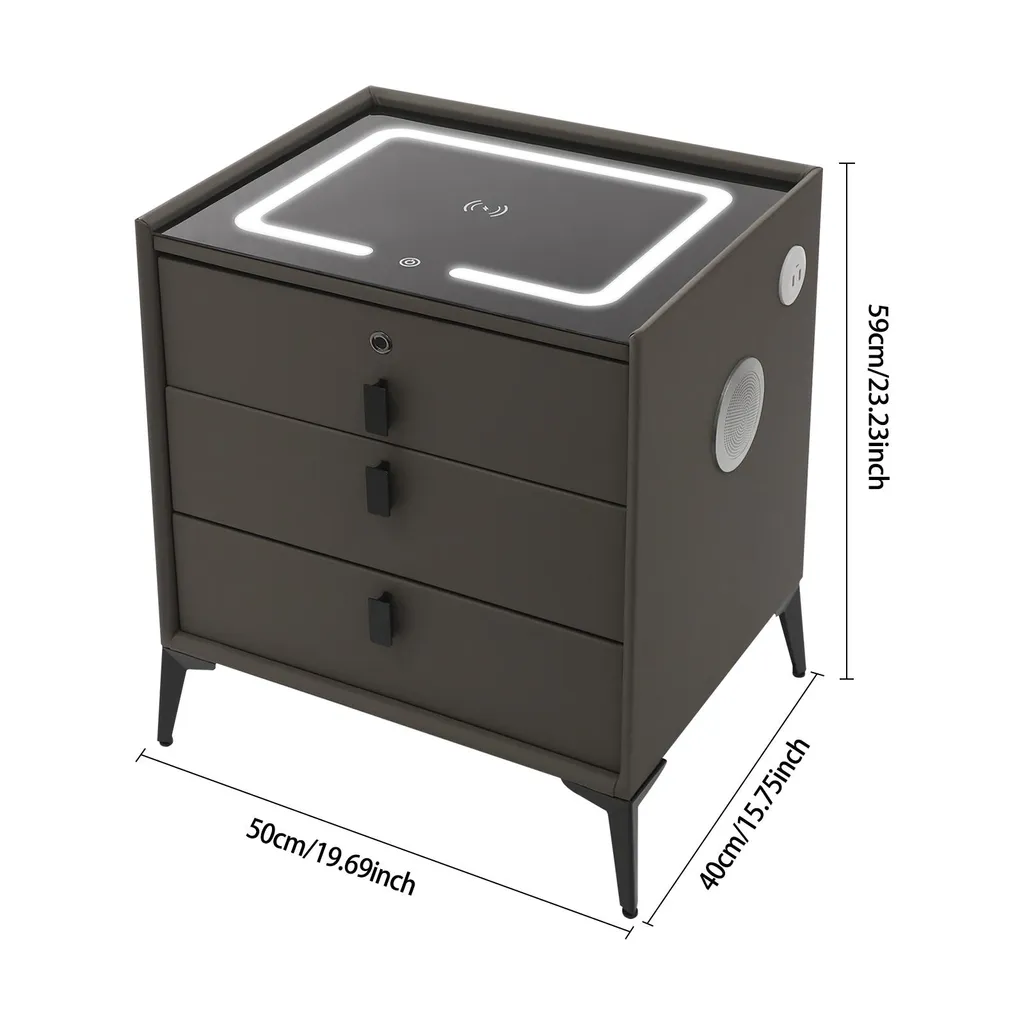 Table de chevet connectée avec haut-parleur Bluetooth et LED tactiles - 6