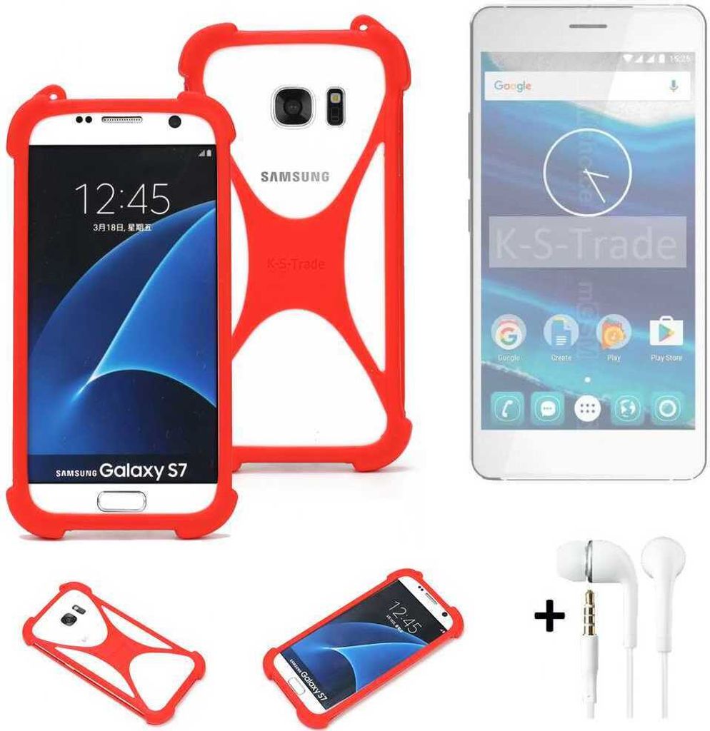 Handy-hülle + Kopfhörer kompatibel mit Qilive Q5.5 Schutz-hülle Bumper Silikon Schutz Hülle Cover Case Silikoncase Silikonbumper TPU Softcase