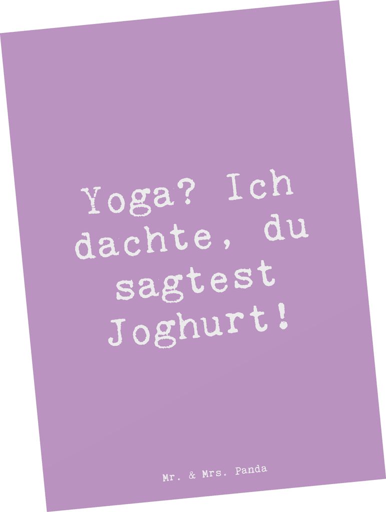 Mr. & Mrs. Panda Postkarte Spruch Yoga Humor - Lavendeltraum - Geschenk, Grußkarte, Körper, bildkarte, Postkarten, Sportler Geschenke, Gemeinscha...