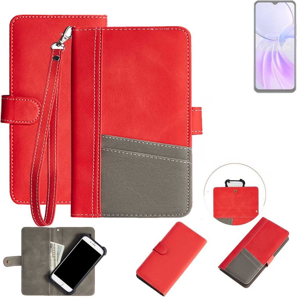 K-S-Trade Handy Schutzhülle für Vivo Y28s 5G Hülle Portemonnee Brieftasche Klapphülle Kartenfächer Flip Wallet Case Etui