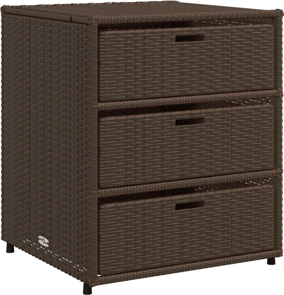 vidaXL Záhradná skrinka hnedá 55x59x69 cm polyratan Obrázok produktu 