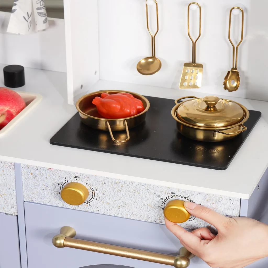 Cuisine Enfant Interactive Merax en Bois avec Accessoires, 3 Ans et Plus - 16