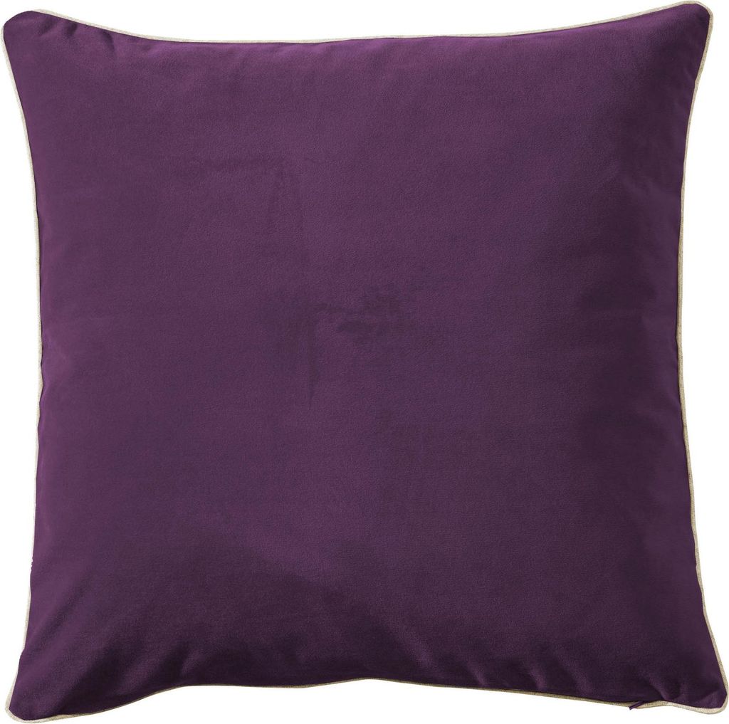 Pichler Velours uni Kissenhülle 2er Set 51 x 51 cm MELVA Rechteck pflaume