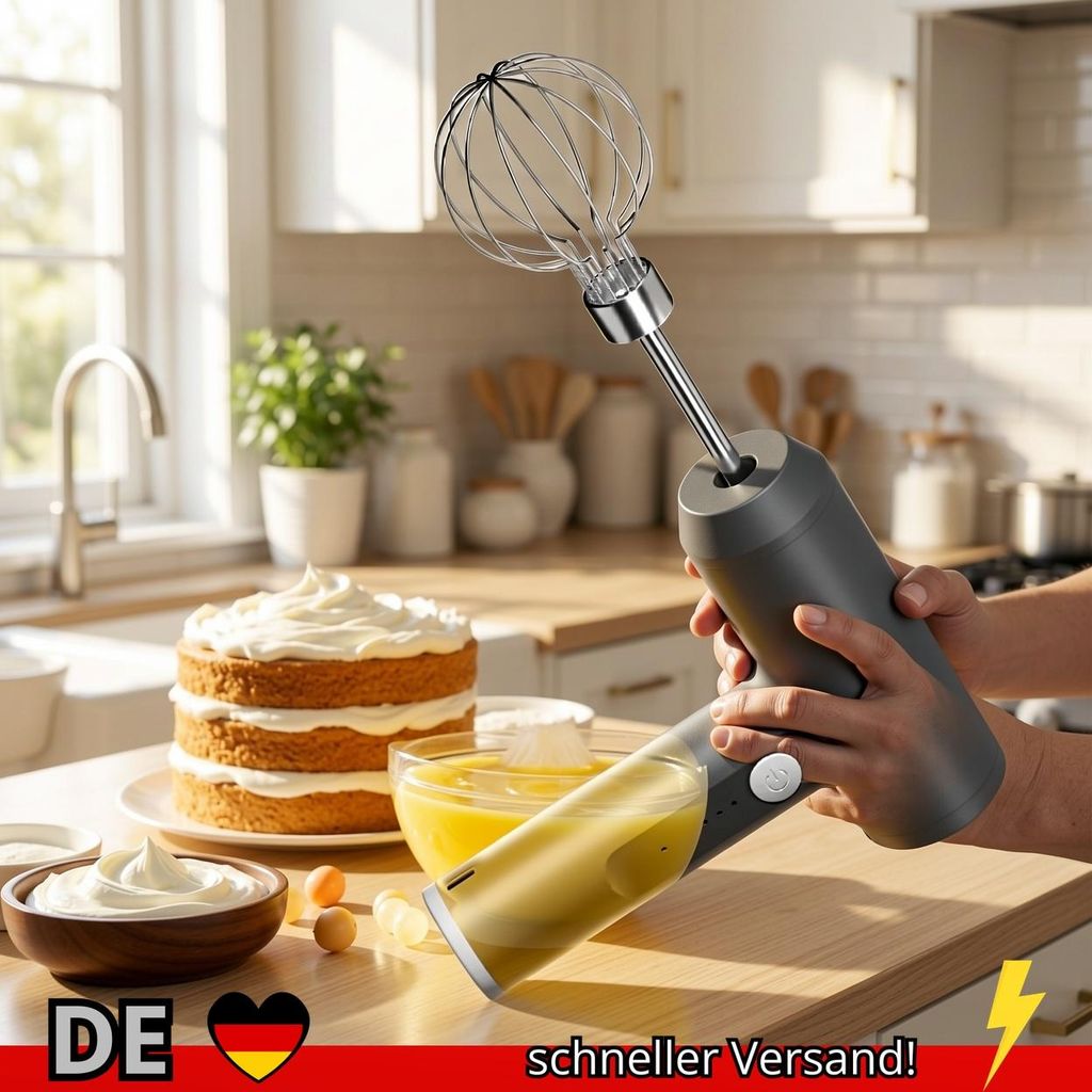 Elektrischer Quirl Akku Mini Mixer Milchaufschäumer