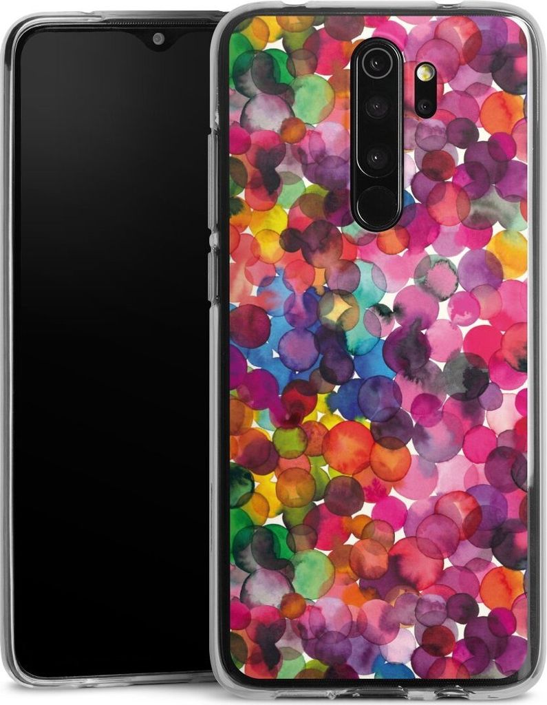 DeinDesign Handyhülle für Xiaomi Redmi Note 8 Pro Silikon Hülle Case Smartphone Schutzhülle Punkte Wasserfarbe bunt