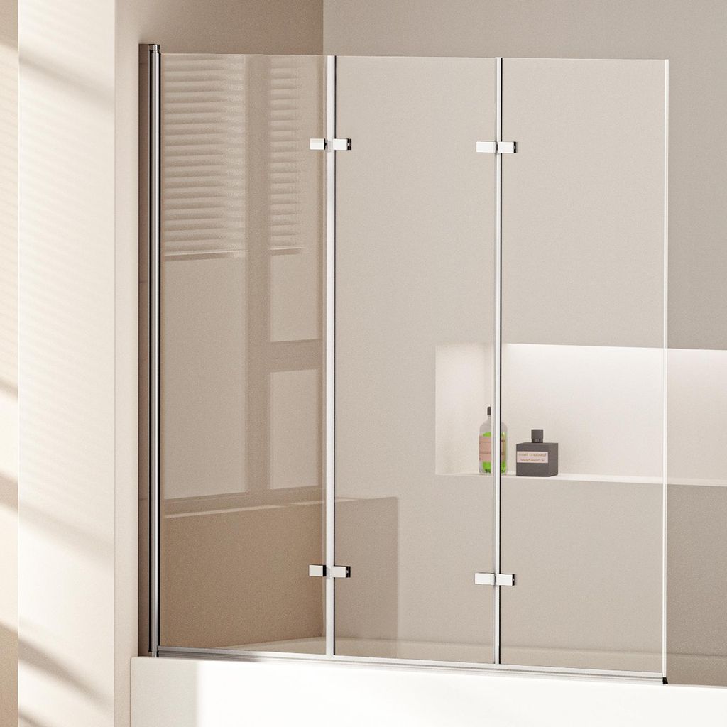 EMKE Parois de douche 130x140cm, paroi de douche pliante en Image du produit 