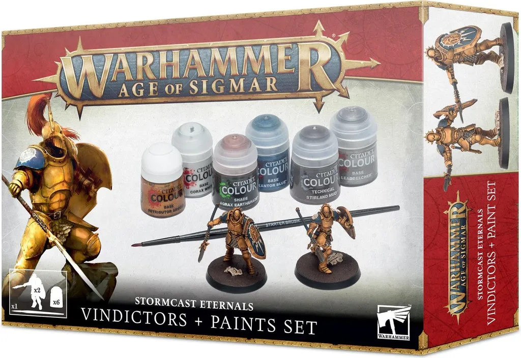 Vindictors Stormcast Eternals avec 6 peintures et pinceau Citadel