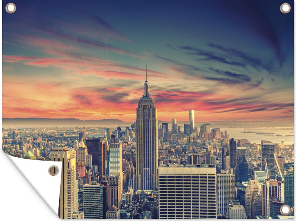 MuchoWow 40x30 cm Outdoor-Poster Gartendeko Sichtschutz Garten Poster für den Garten New York - Manhattan - Empire State Building