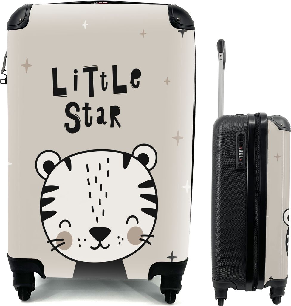 MuchoWow MuchoWow Koffer Handgepäck Trolley Rollkoffer Kleine Reisekoffer mit 4 Rollen - Zitate - Sprichwörter - Kleiner Stern - Kinder - Bab...