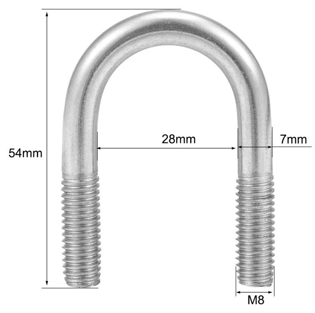 5 Stš¹ck Bš¹gelschraube Bš¹gelbolzen M8 304 Edelstahl U-Schraube Befestigungselemente fš¹r 27mm Rohrdurchmesser