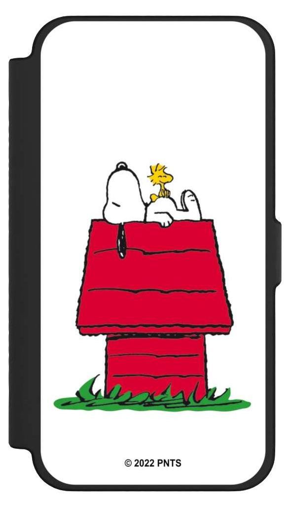 NIVOCASE Klapphülle für Apple iPhone 12 Pro Max Handyhülle aus Kunst Leder NIVOflip schwarz Offizielles Lizenzprodukt Peanuts Snoopy