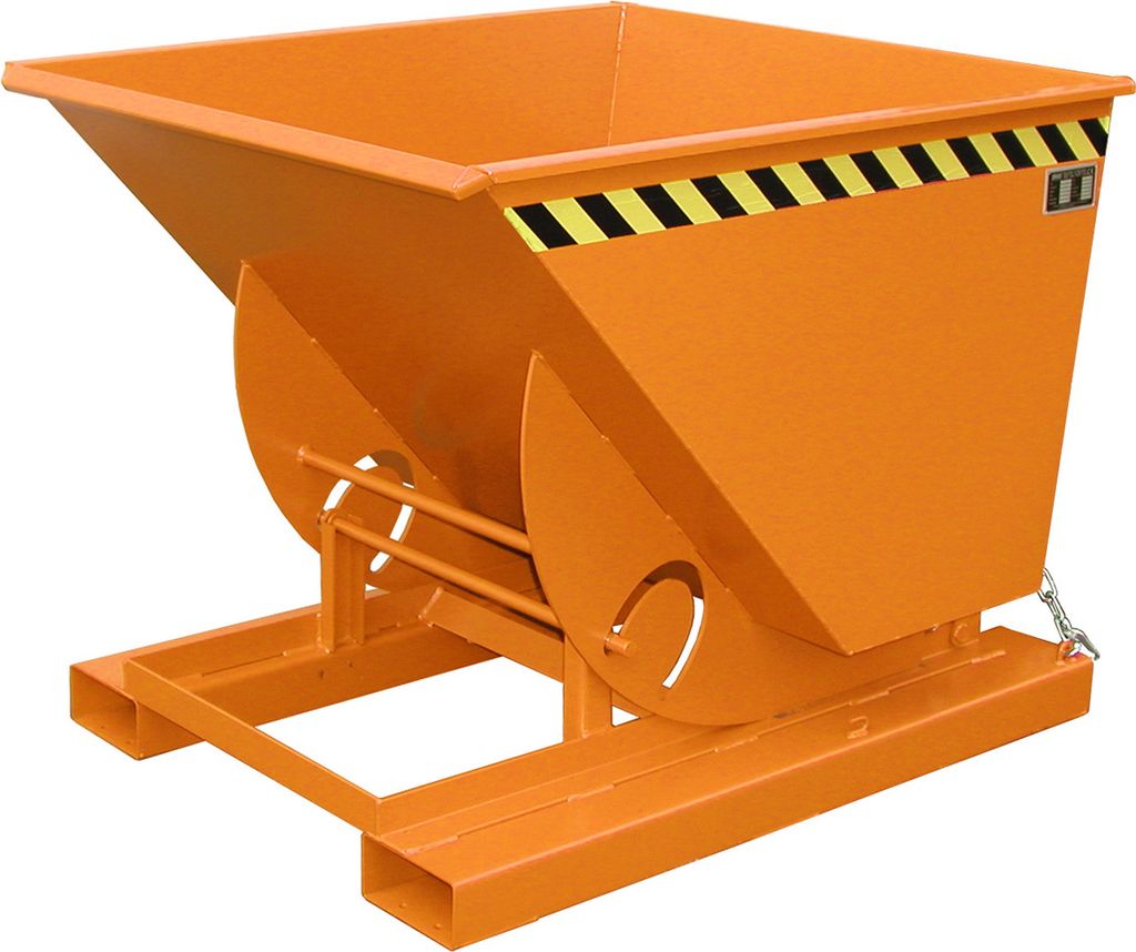 Bauer Südlohn Kippbehälter AK 750 l B1190xT1420xH1070 mm RAL2000 Tragkraft 1000kg mit Abrollsystem
