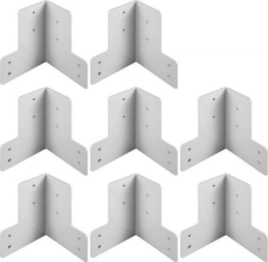 Lot de 8 équerres métalliques de raccord pour assemblage bois 60mm