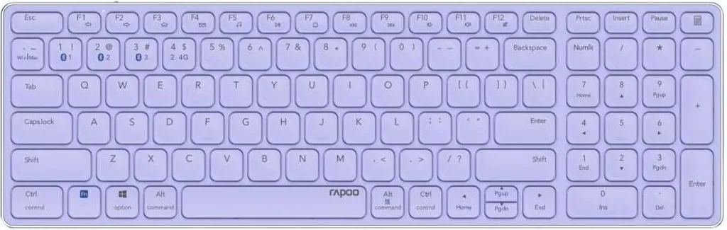 Clavier sans fil QWERTZ Rapoo E9700M pour PC, Mac et tablette