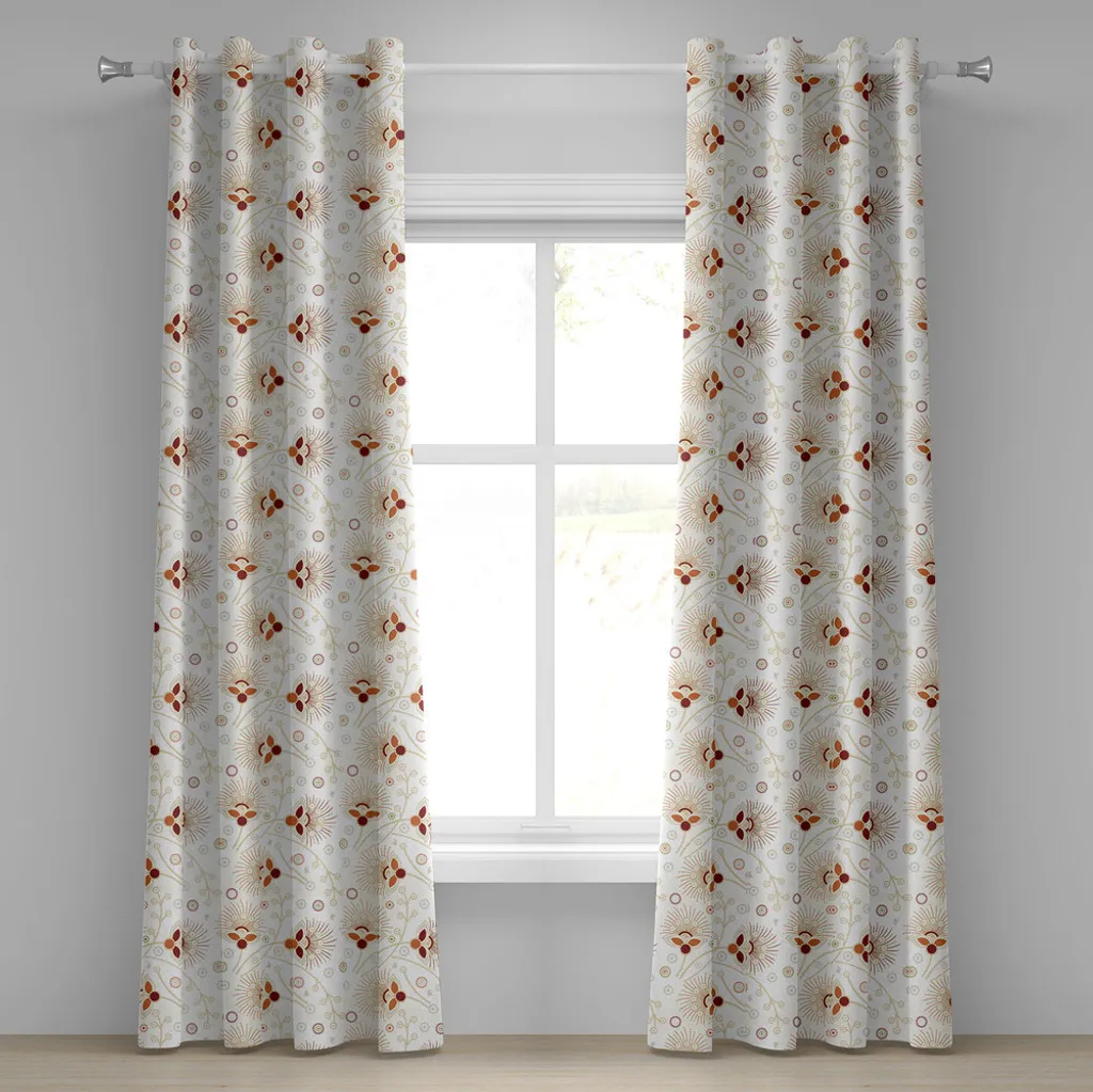 Rideaux de salon design abstrait 280x175 cm pour ambiance chaleureuse