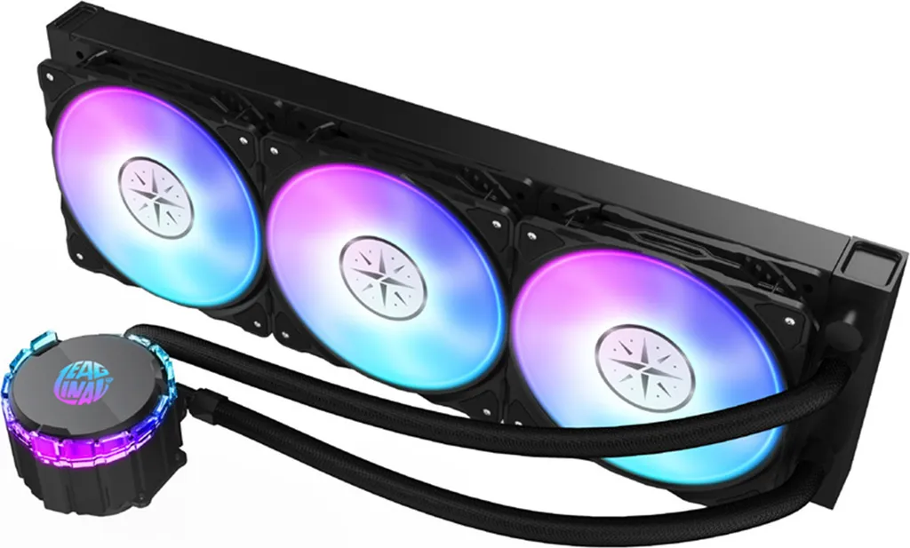 ZEAGINAL 360 A-RGB Radiatore integrato per il raffreddamento ad acqua della CPU con pompa PWM ad alte prestazioni Velocità della ventola ad alta densità: 800-1800 RPM, nero