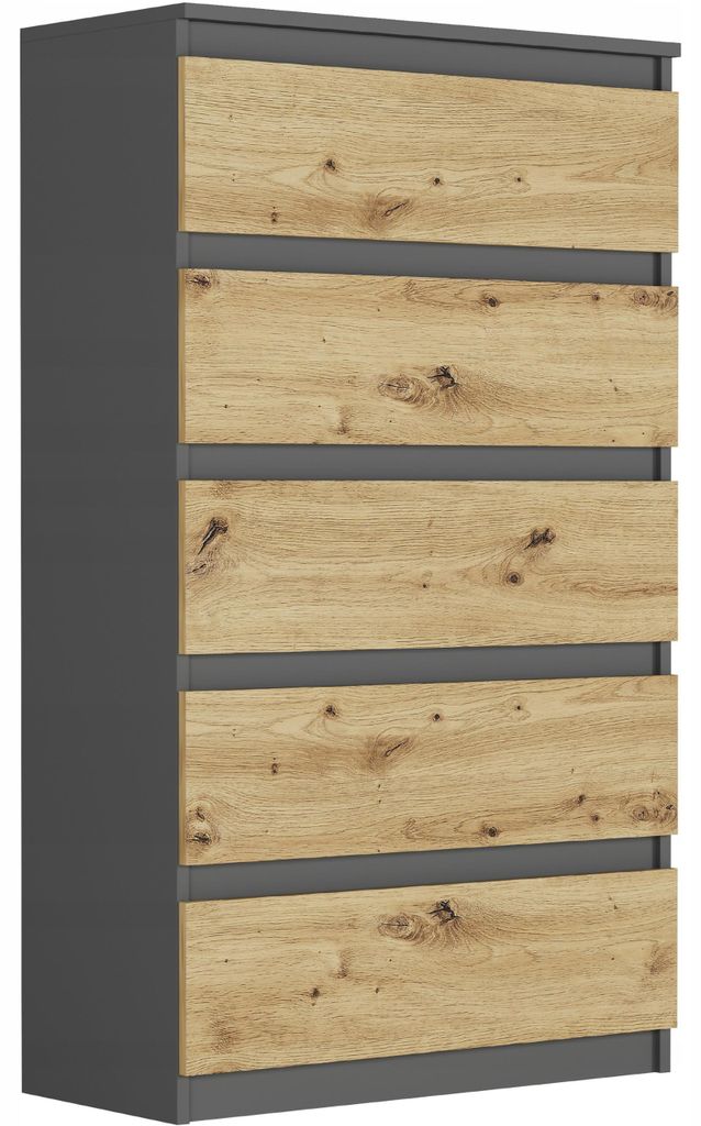 Komoda 70 cm 5 zásuvek skříňka FRAMIRE R-5 antracit mix Obrázek produktu 