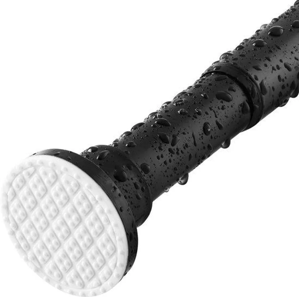 Barre de douche télescopique noire en acier inoxydable de 70 à 134cm