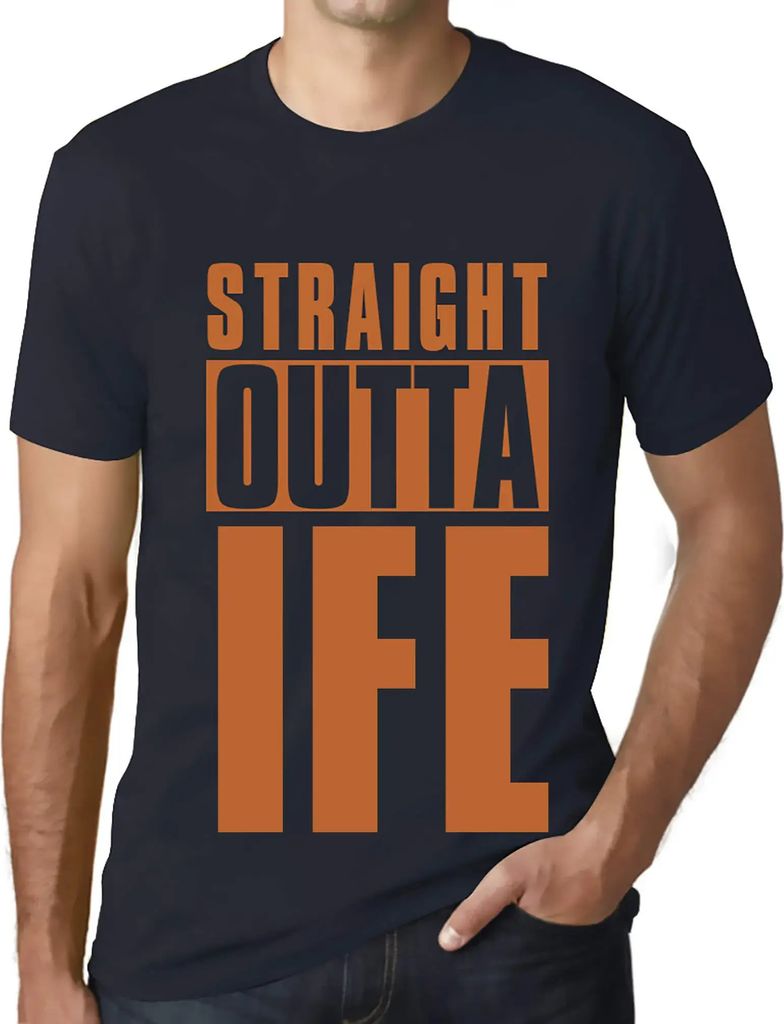 Herren Grafik T-Shirt Direkt aus dem Ife – Straight Outta Ife – Öko-Verantwortlich Vintage Jahrgang Kurzarm Lustige Druck Geburtstag Geschenk ...