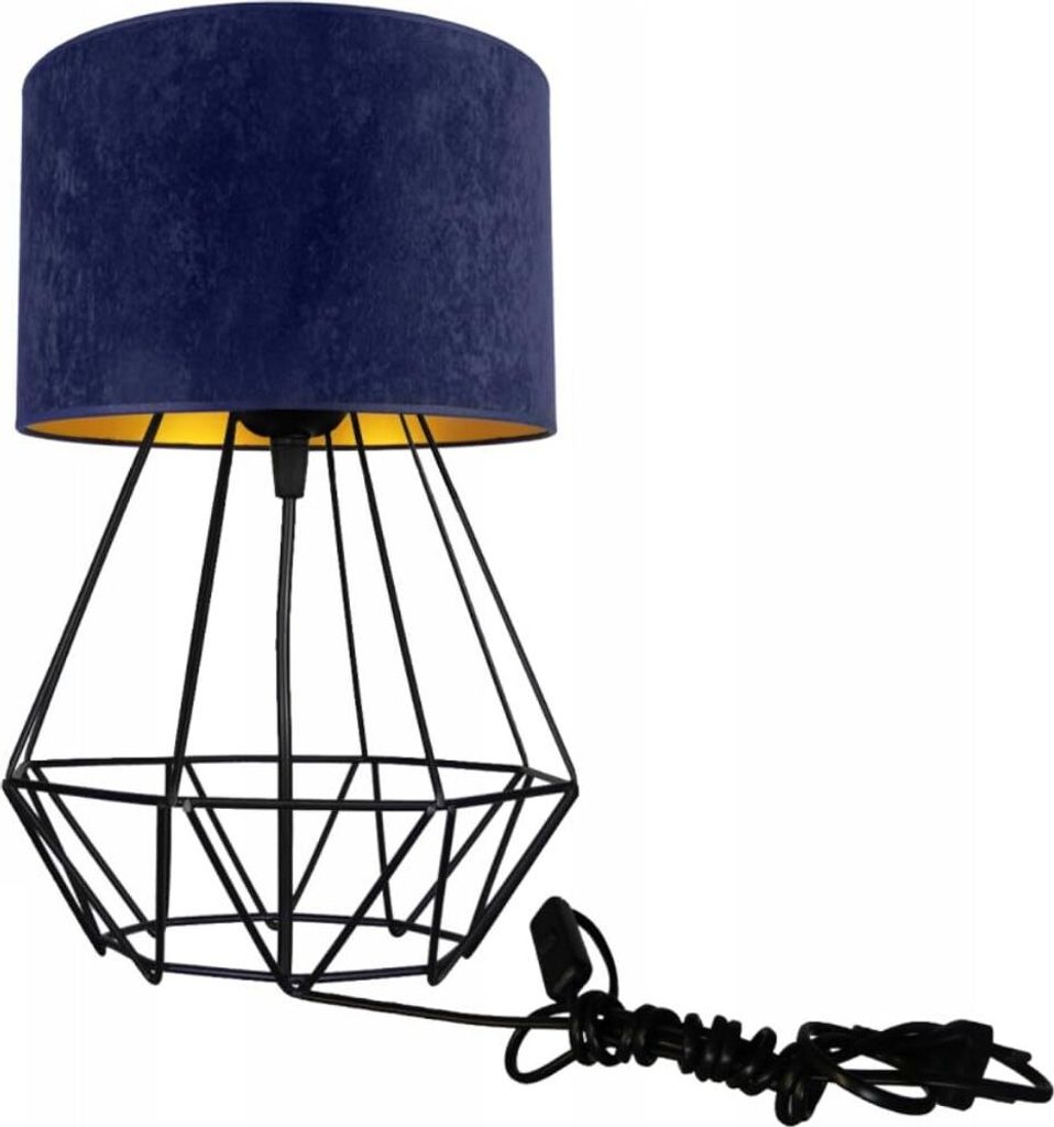 FKL DESIGN Home Deco Tischlampe Nachttischlampe Tischleuchte Leuchte -Dunkelblau