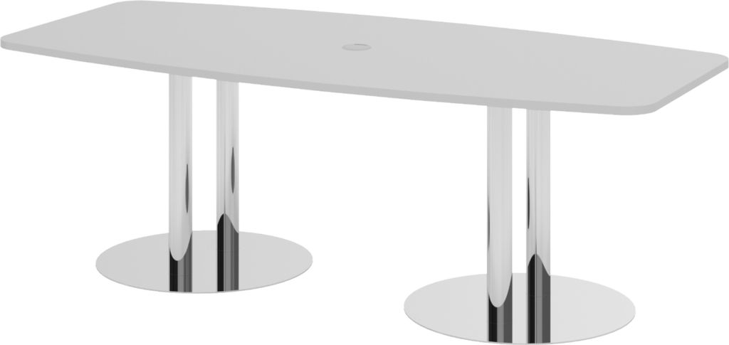 bümö Konferenztisch klein KT22 - Nachbildung: Grau, tischfuss: Chromsäulen