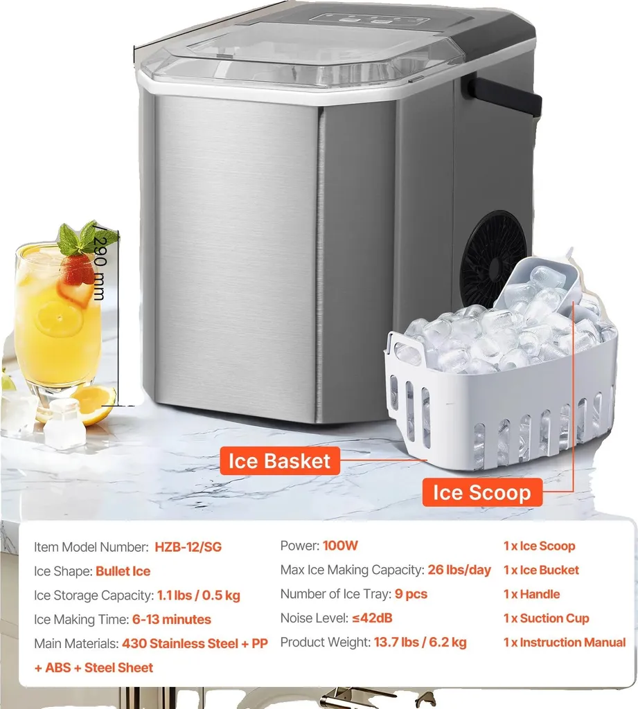Machine à glaçons de comptoir pour cocktails et soirées en extérieur