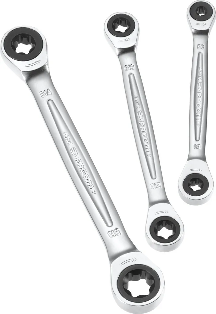 Accédez aux Zones Difficiles avec les Clés à Cliquet Facom - Set de 3 Outils