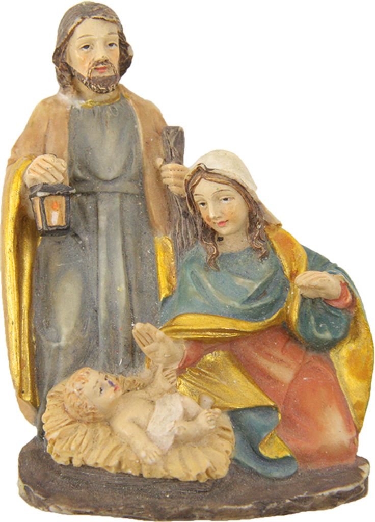 FADEDA Krippenblock, Hlg. Familie, mit Magnet / Höhe:8 cm / handbemalt / detailgetreue Krippen Figuren - Weihnachten Tisch Dekoration Krippe Zubehör