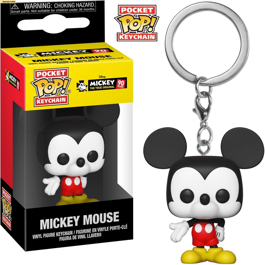 Original Mickey Mouse Disney Mickey Logo Schwarz/Rot Schlüsselanhänger NEU 