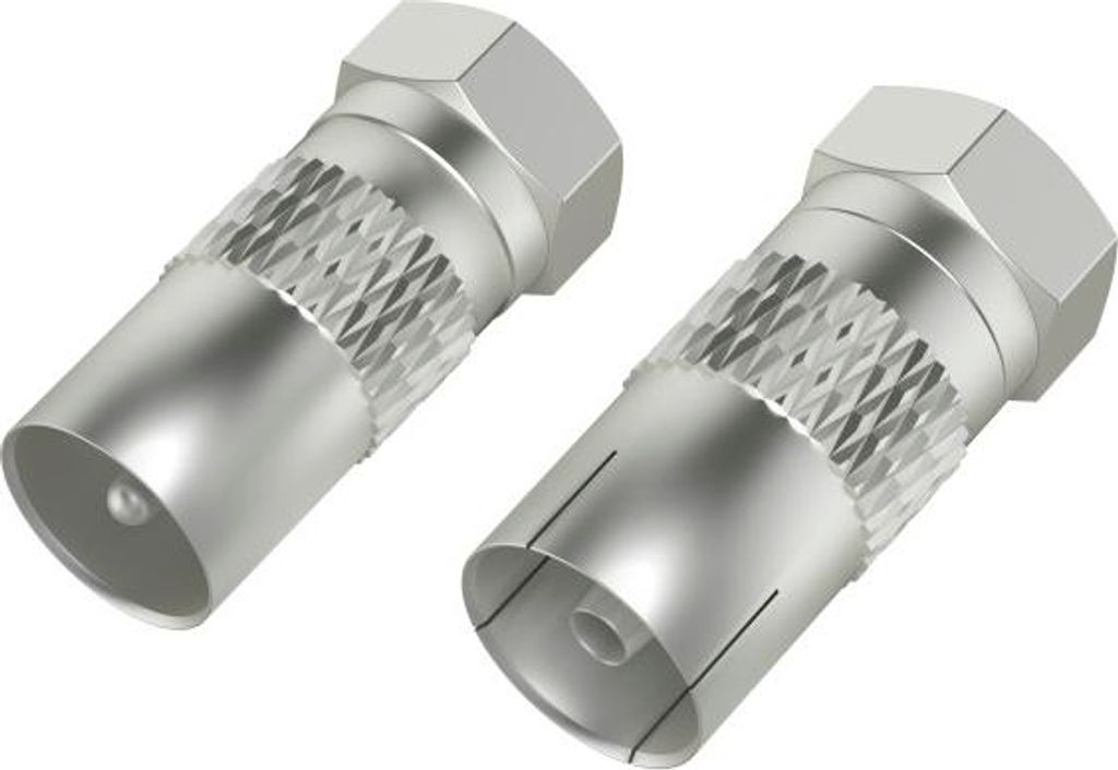 Kit adaptateur SAT, f. F mâle - fiche coaxiale mâle/fem., 2 Image du produit 