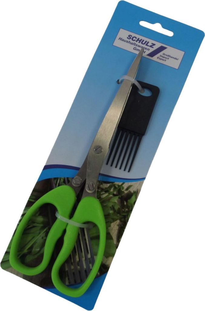 Kräuterschere mit 5 Klingen und Reinigungsbürste