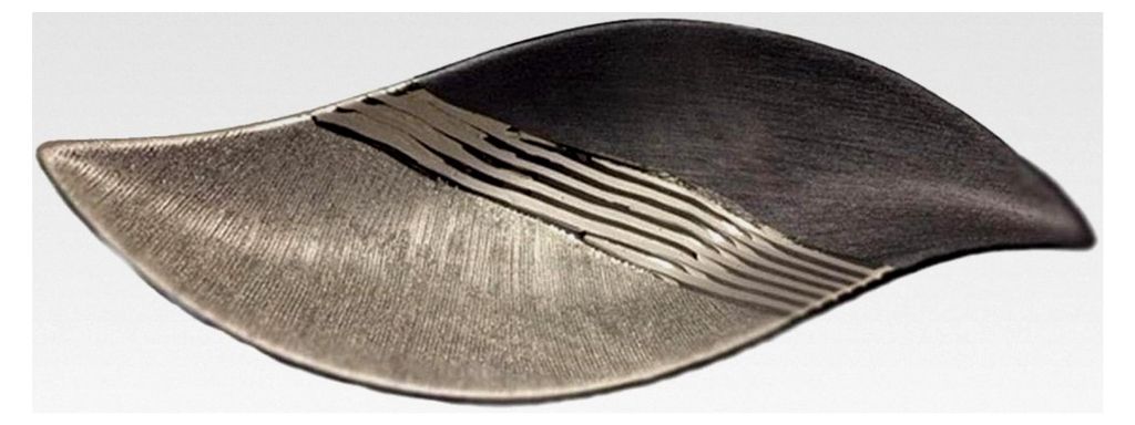Schale Bridgetown S-Form Keramik silber/grau Breite 40 cm