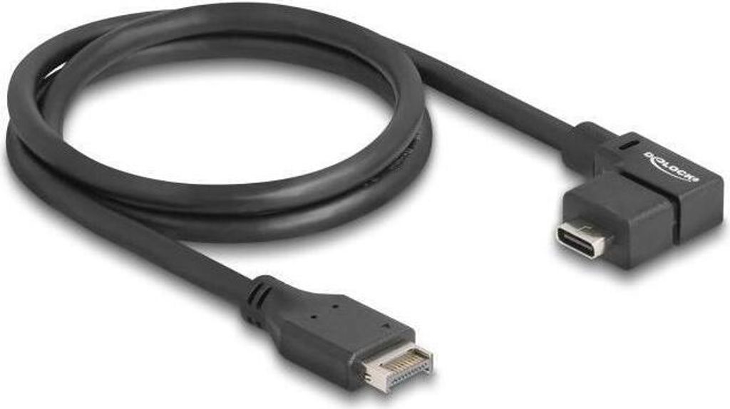 Delock USB 10 Gbps Kabel Typ-E Key A 20 Pin Stecker zu USB Type-C Buchse gewinkelt 70 cm
