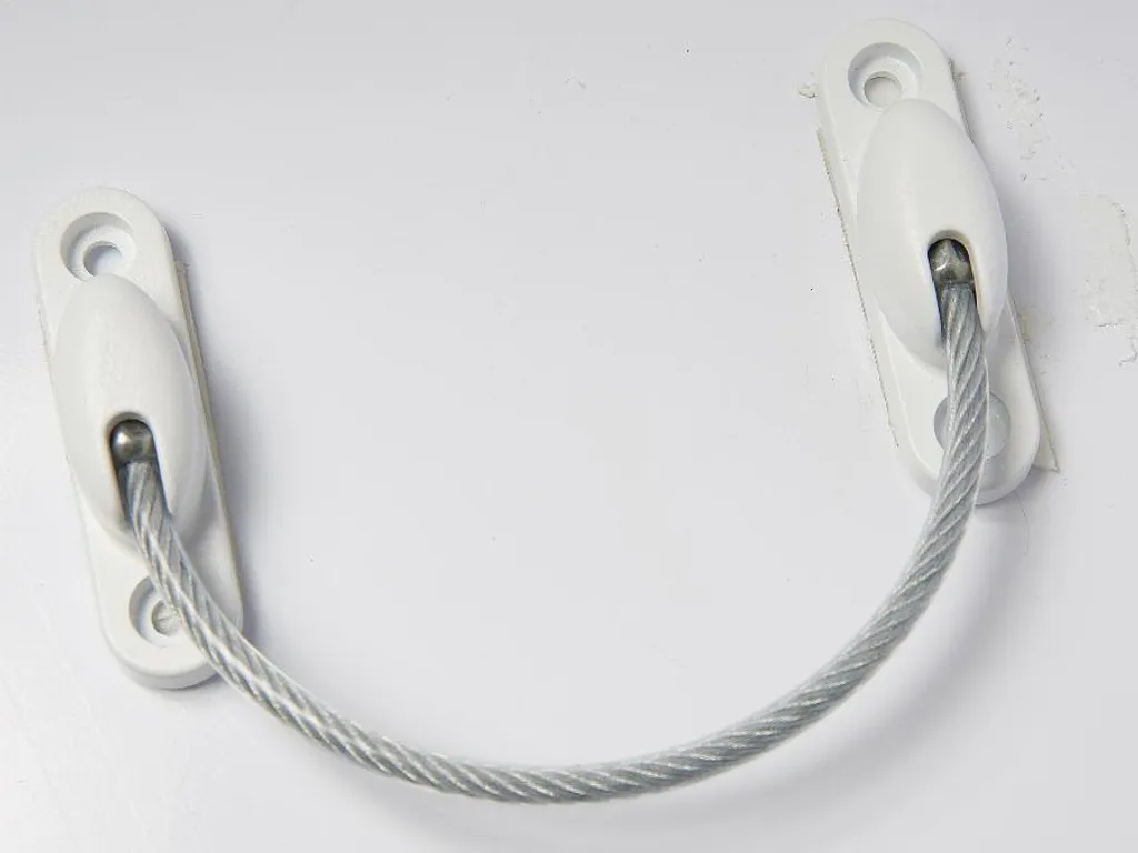 Bloque-fenêtre à câble blanc SOCONA pack de 6 sécurité enfant PVC