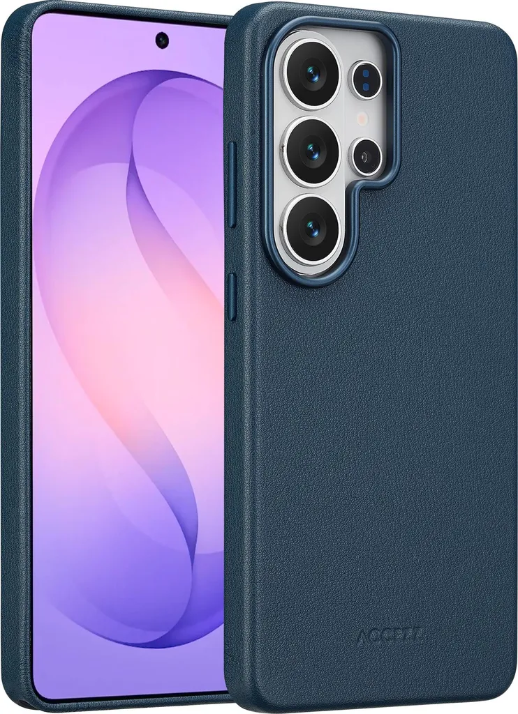 Samsung S26 Ultra Cover Pelle Blu Notte Accezz - Protezione MagSafe